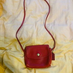 Vintage red coach crossbody bag